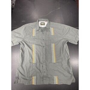 HOWLER BROTHERS GUAYABERA SHIRT MENS XXL Multi Black